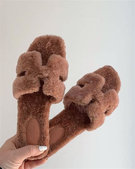 hermes furry slippers.